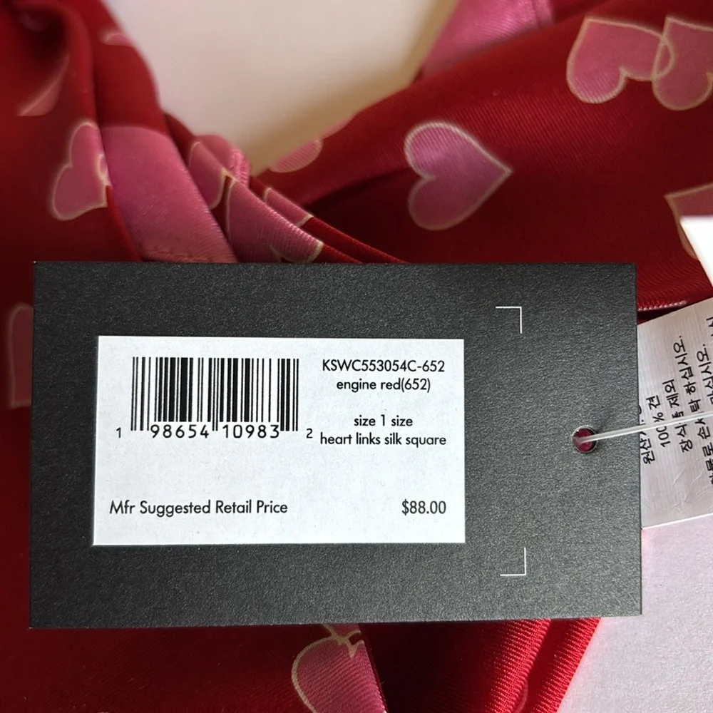 Kate Spade Heart links silk square scarf